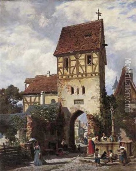Old Door Near Frankfurt Oil Painting - Otto von Ruppert