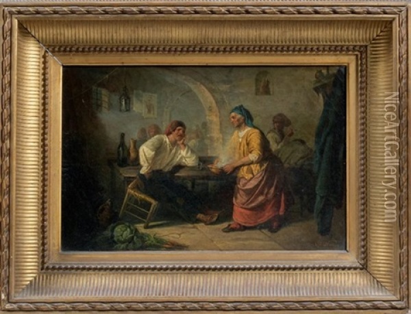 Interieur De Taverne Oil Painting - Auguste Gabriel Nancy