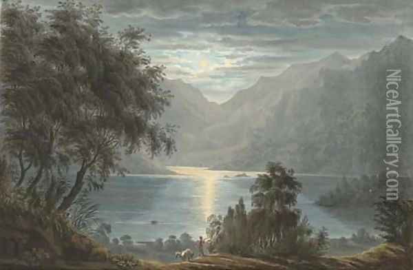 The upper part of Ullswater from Lyulph's Tower Oil Painting - Harriet Cheney