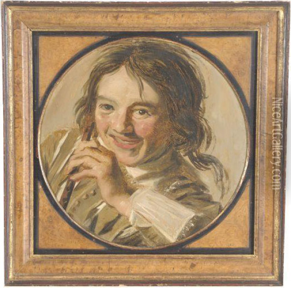 Laughing Boy With A Flute Oil Painting - Frans Hals