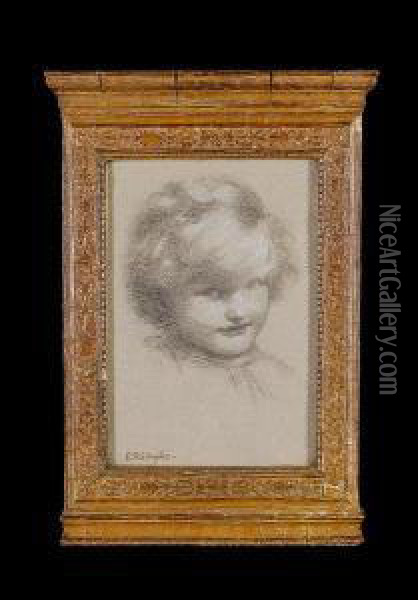 Portrait Of A Young Child Oil Painting - Edward Robert Hughes