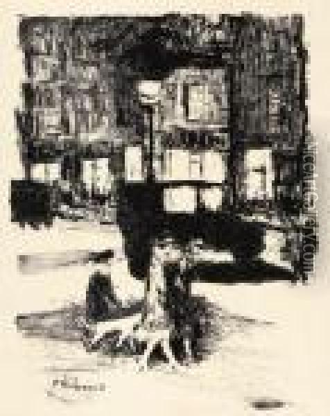 La Rue Oil Painting - Pierre Bonnard