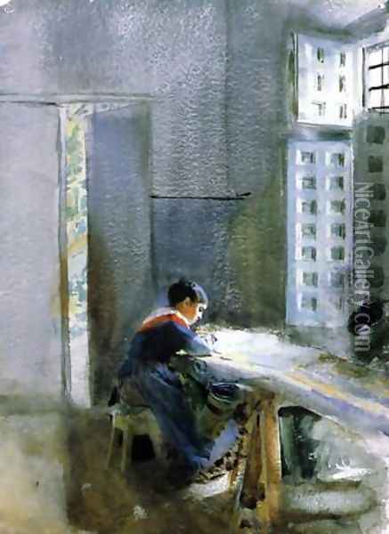 Wallpaper Factory Oil Painting - Anders Zorn
