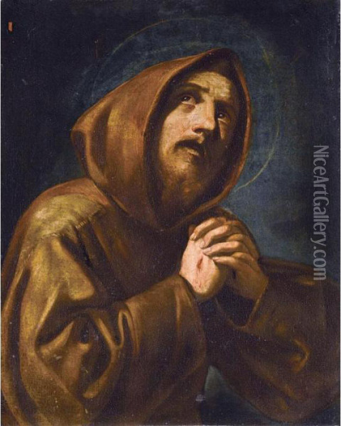 Saint Francis At Prayer Oil Painting - Mattia Preti