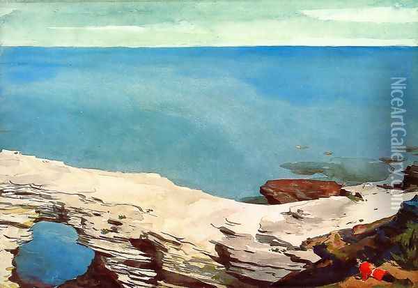 Natural Bridge, Bermuda Oil Painting - Winslow Homer