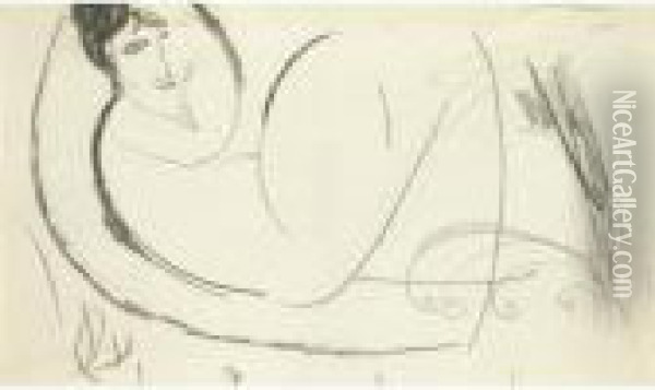Nu Allonge Oil Painting - Amedeo Modigliani