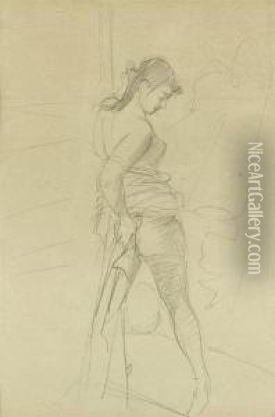 Study For A Young Lady At Her Toilette Oil Painting - Giovanni Boldini