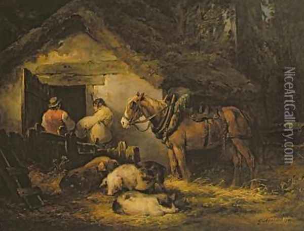 The Stable Door 1791 Oil Painting - George Morland