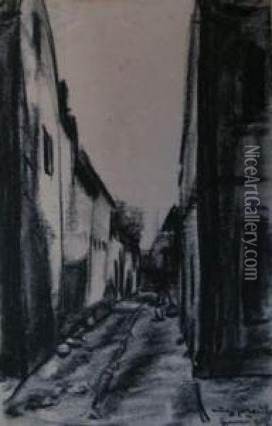 La Rue Oil Painting - August Preusse