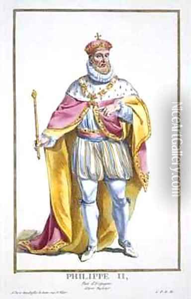 Philip II 1527-98 King of Spain Oil Painting - Pierre Duflos