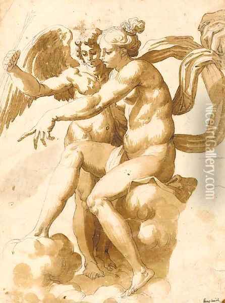 Venus showing the people to Cupid, after Raphael Oil Painting - Italian School