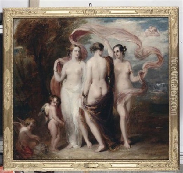 Le Tre Grazie Oil Painting - William Edward Frost