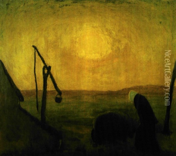 Boerin Met Kruiwagen Oil Painting - Ernest Welvaert