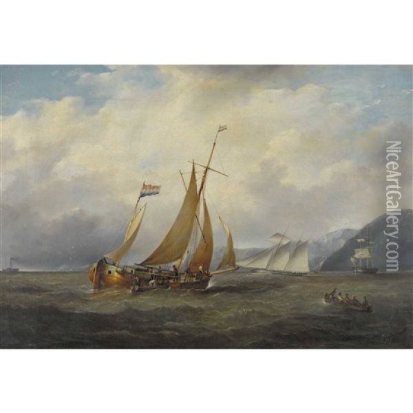 Segelschiffe Auf Rauer See Oil Painting - William Callow