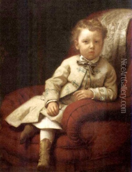 Portrait Of A Young Boy Oil Painting - Seymour Joseph Guy