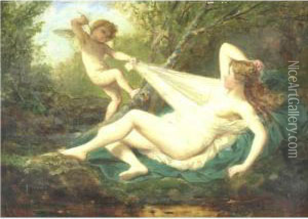 Venus And Cupid Oil Painting - Henri Pierre Picou