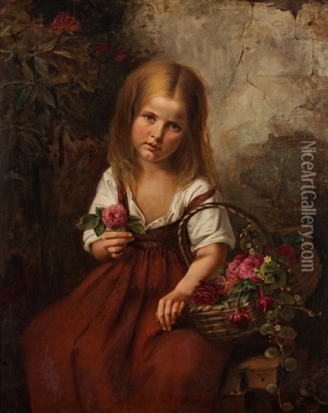 Das Blumenmadchen Oil Painting - Emma (Edle von Seehof) Mueller
