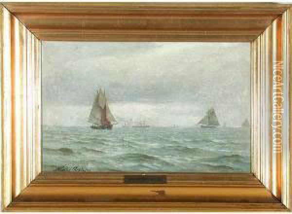 Carstensen, Danish Ship Painting Oil Painting - Andreas Christian Riis Carstensen