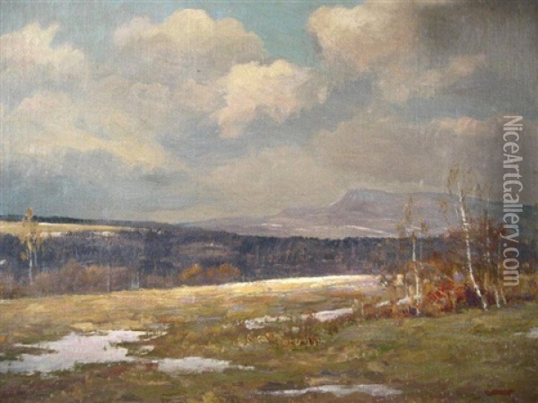 Early/late Winter Landscape Oil Painting - Henrik Hillbom