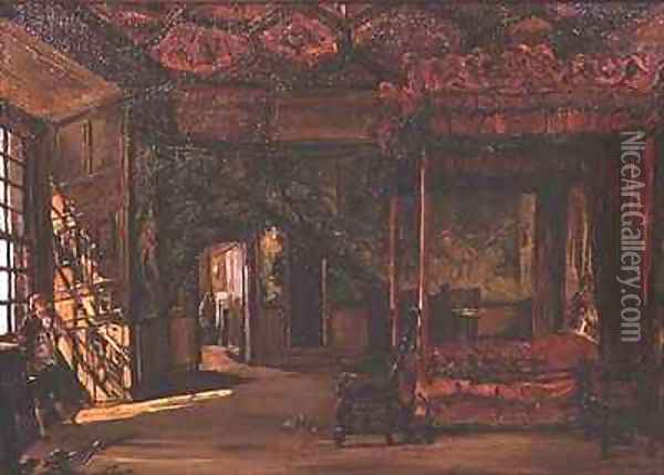 Queen Marys Bedroom Holyrood Oil Painting - Alexander Jnr. Fraser