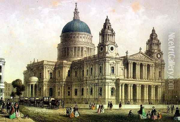 St. Pauls Cathedral from the North West Oil Painting - Thomas Hosmer Shepherd