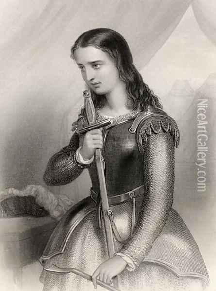 Joan of Arc 1412-31 illustration from World Noted Women by Mary Cowden Clarke, 1858 Oil Painting - Pierre Gustave Eugene (Gustave) Staal
