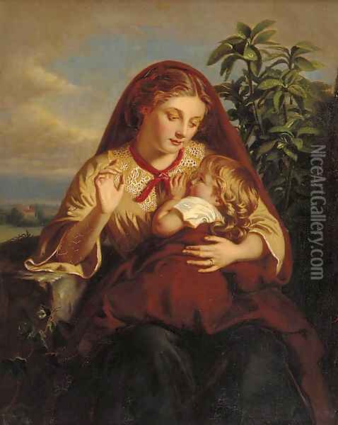 A mother's joy Oil Painting - Samuel Baruch Halle