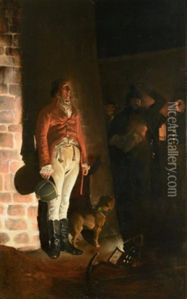 L'execution Du Duc D'enghien Dans Les Fosses De Vincennes Oil Painting - Jean Paul Laurens