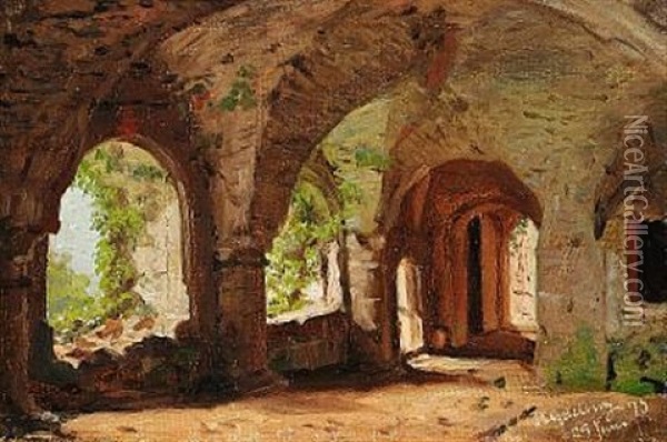 Studie Fra En Reise I Tyskland (old Archway From A Journey To Germany) (study) Oil Painting - Peder Severin Kroyer