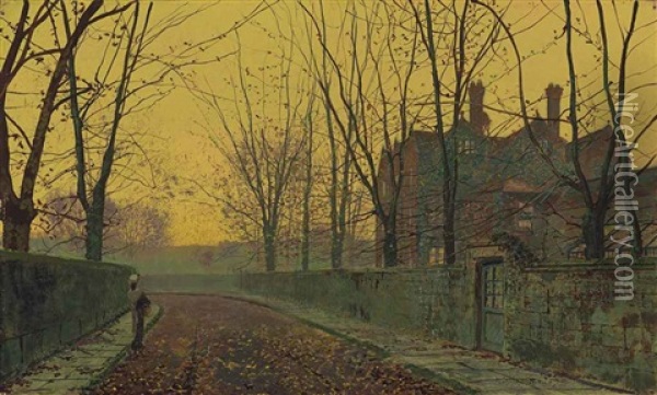 An Autumnal Glow Oil Painting - John Atkinson Grimshaw