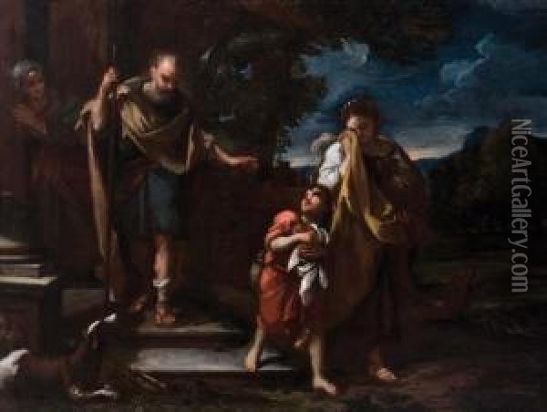 La Cacciata Di Agar E Ismaele Oil Painting - Giuseppe Passeri