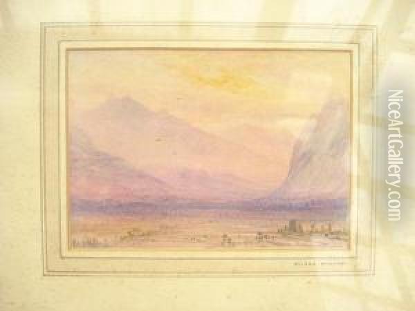 Mountain Sunset Oil Painting - Elijah Walton