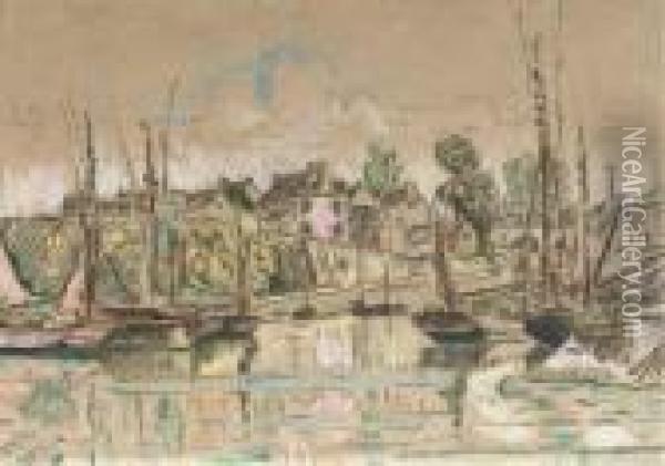 Vue De Port - Harbour In France Oil Painting - Paul Signac