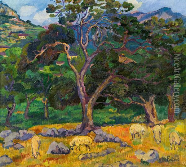 Landschaft In Pollencia (mallorca) Oil Painting - Robert Eckert