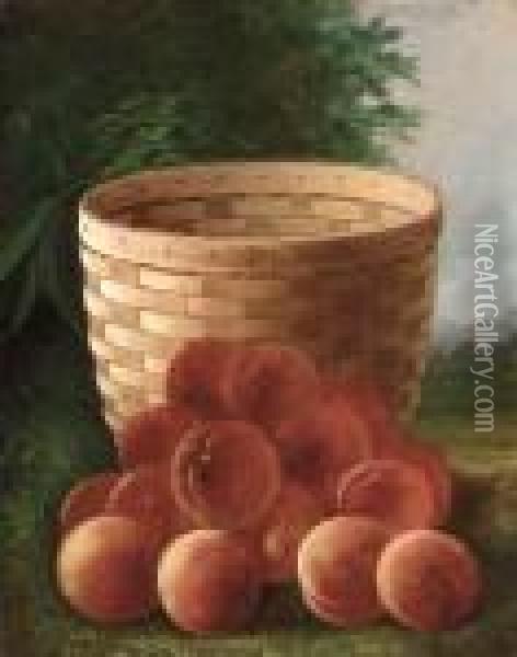 Peaches By A Basket Oil Painting - Carducius Plantagenet Ream
