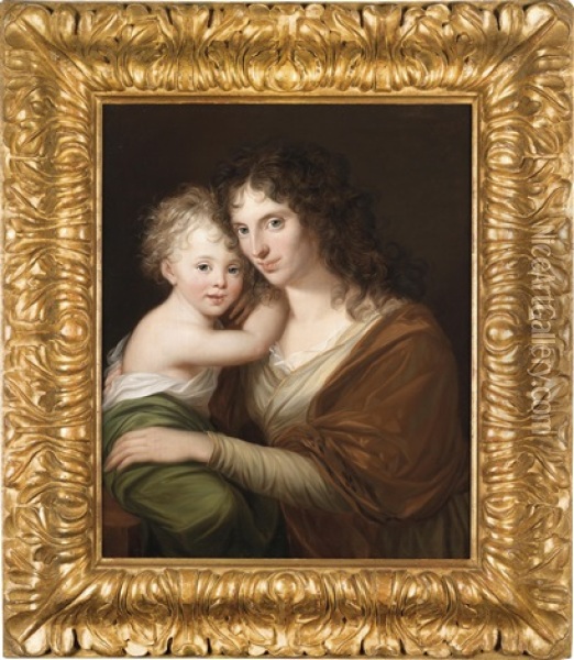 Portrat Einer Mutter Mit Ihrem Kind Oil Painting - Friedrich Georg Weitsch