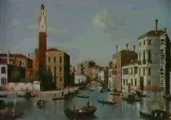 The Grand Canal, Venice With The Church Of San Geremia And  The Entrance To The Cannaregio Oil Painting - William James