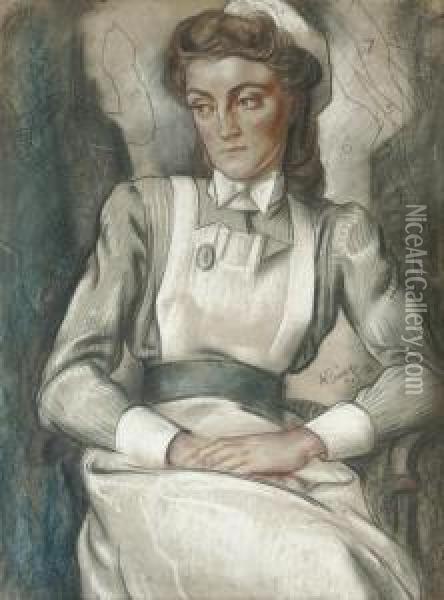 The Pensive Nurse Oil Painting - William Arthur Mcculloch