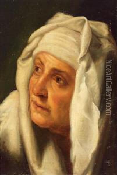 Testa Di Una Donna Anziana Oil Painting - Cristofano Allori