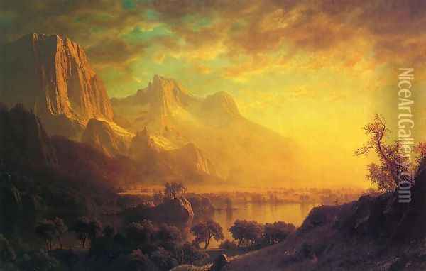 Wind River, Wyoming Oil Painting - Albert Bierstadt