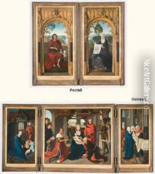 Triptyque De L'adoration Des Mages Oil Painting - Hans Memling