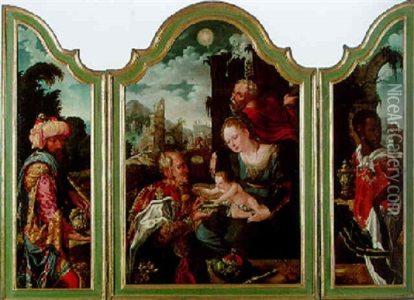The Adoration Of The Magi Oil Painting - Jan Van Scorel
