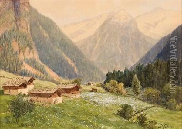 Fruhling Im Gebirgstal Prossau (gastein) Oil Painting - Rudolf Kargl