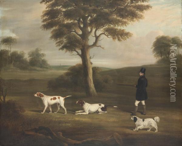 The Squire's Gun Dogs Oil Painting - William Nedham