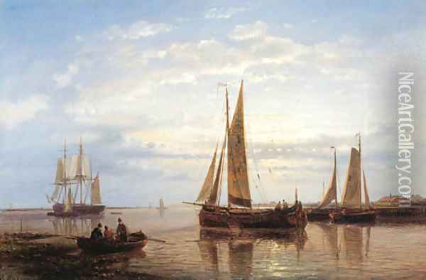 A calm sailing Oil Painting - Abraham Hulk Jun.