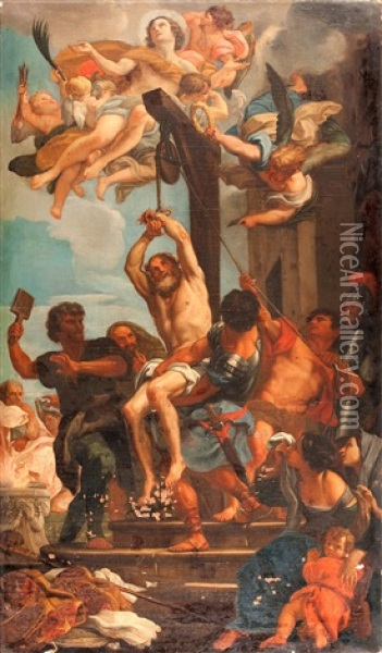 Martyre De Saint Bartholomee Oil Painting - Andrea Sacchi