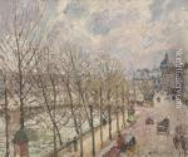 Le Quai Malaquais Et L'institut Oil Painting - Camille Pissarro