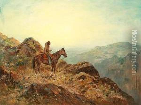 Canyon Sunrise Oil Painting - Henry Raschen