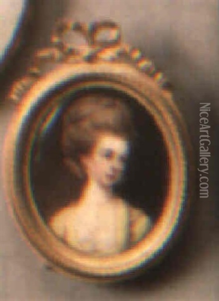 Portrait Of Lady Anne Manners Sutton Oil Painting - Henry Bone