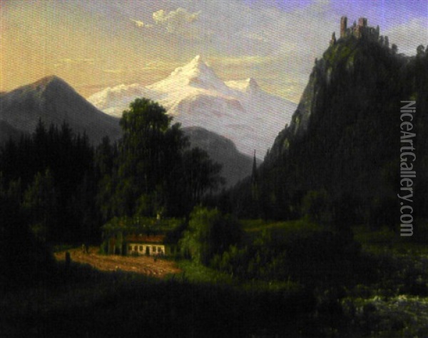 Paysage De Suisse Oil Painting - Frederik Christian Jacobsen Kiaerskou